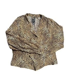 Dana B & Karen animal print button down blouse